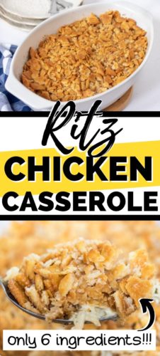 6 Ingredient Ritz Chicken Casserole Pin.