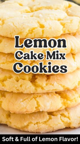 Lemon Cake Mix Cookies - soft & full of lemon flavor pin.