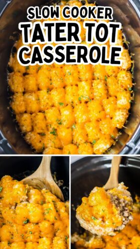 Slow cooker tater tot casserole.