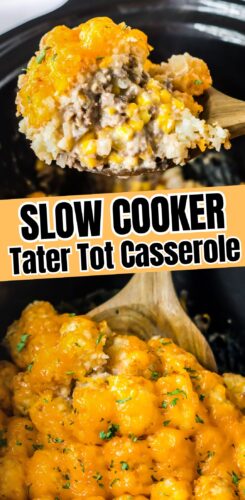 Slow cooker tater tot casserole.